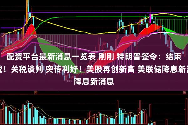 配资平台最新消息一览表 刚刚 特朗普签令：结束制裁！关税谈判 突传利好！美股再创新高 美联储降息新消息